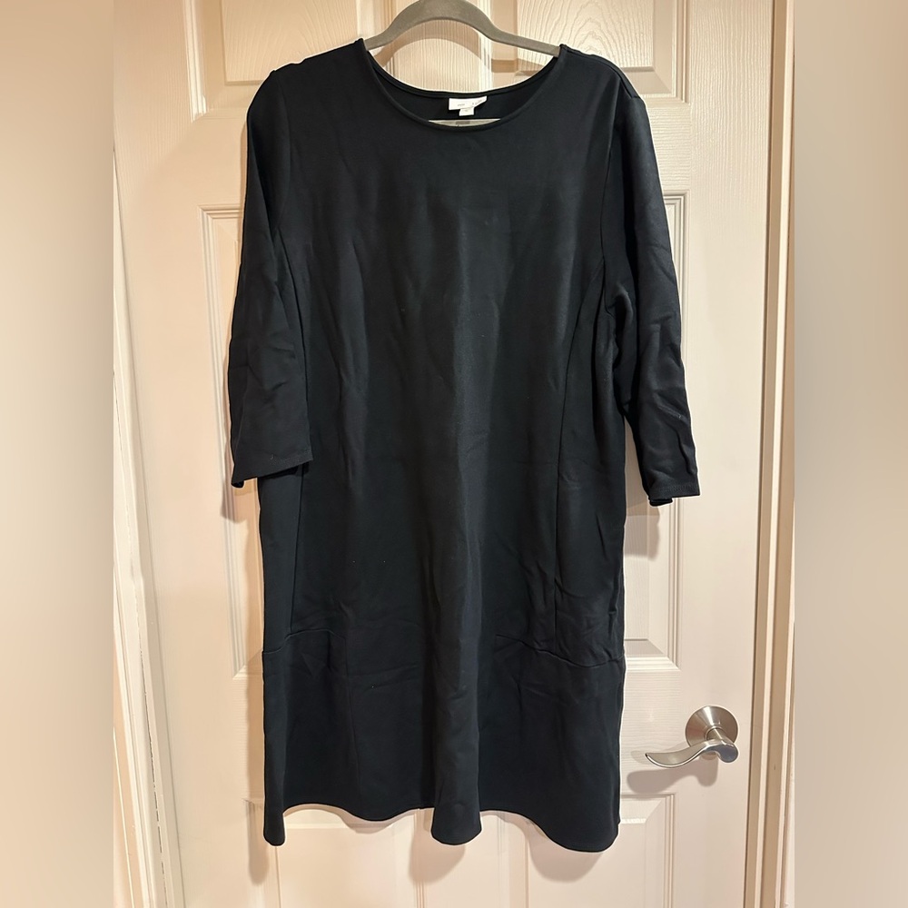 J. Jill Classic Black Long Sleeve Dress
